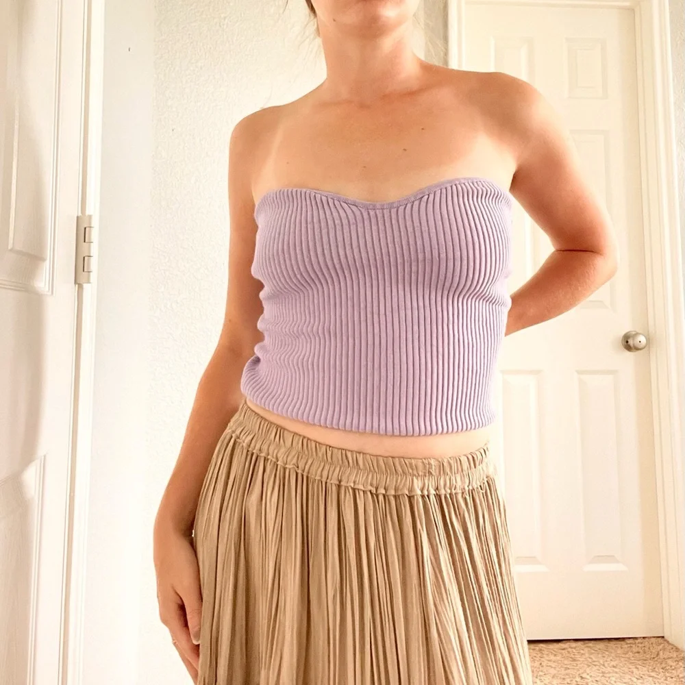 H&M Lavender Ribbed Tube Top